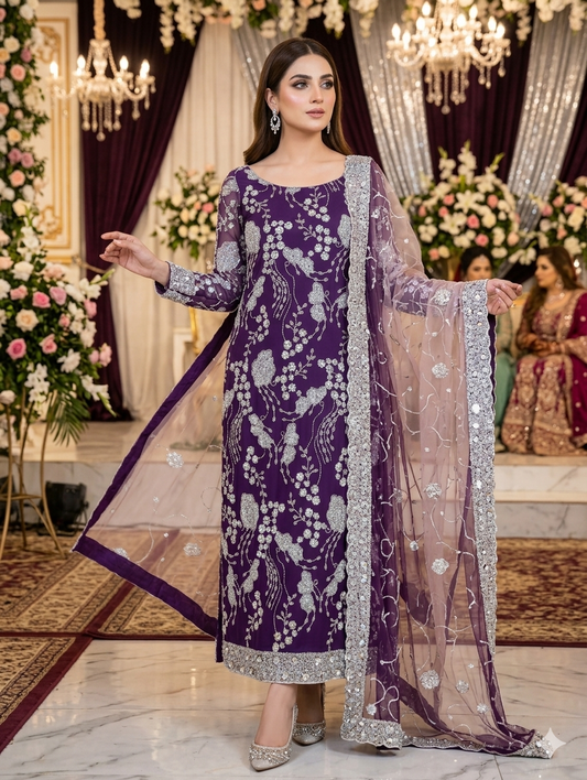 Net Turkish cutdana unstitched 2pc