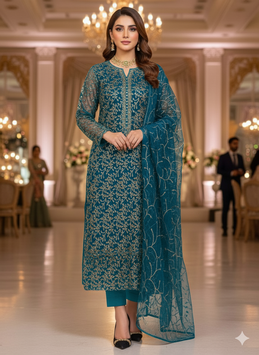 Chiffon embroidered 2pc unstitched