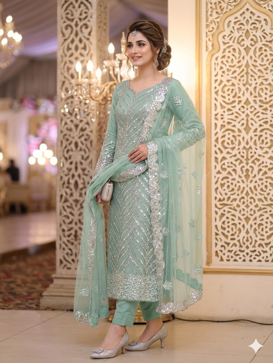 Net Turkish cutdana unstitched 2pc