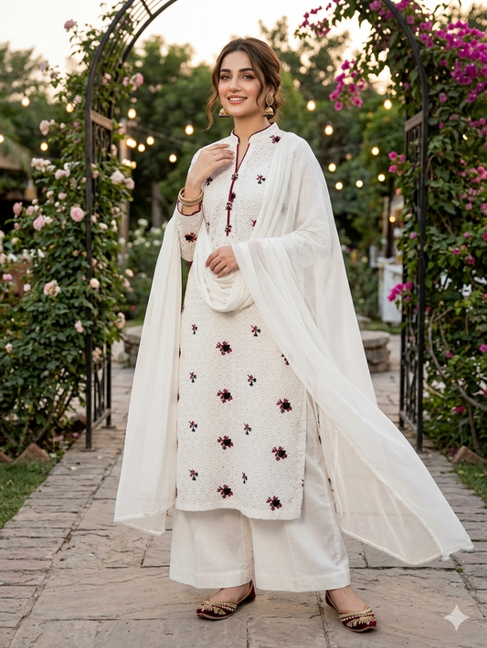 Lawn chikankari 3pc unstitched