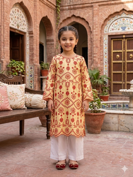 Kids chikankari unstitched
